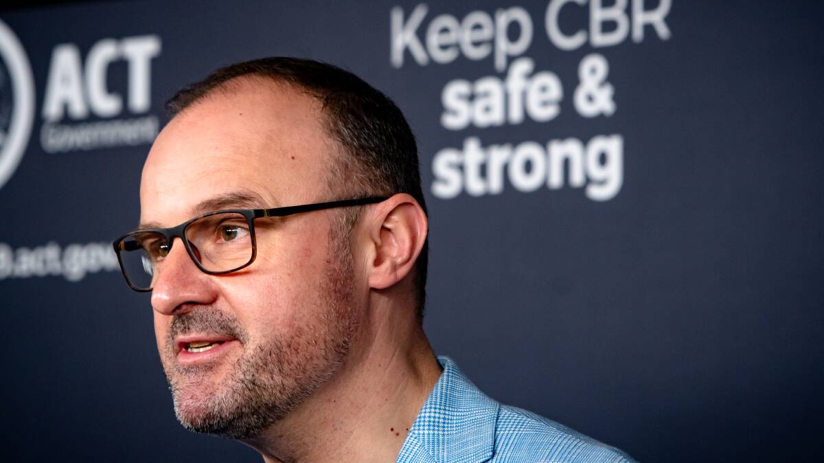 Chief Minister Andrew Barr, who says negotiations for ongoing business support area already underway with the Commonwealth. Picture: Elesa Kurtz