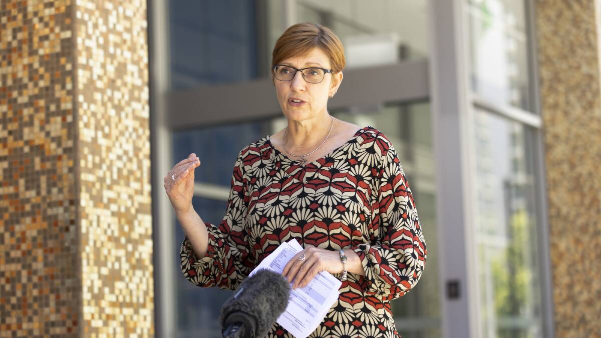 ACT Health Minister Rachel Stephen-Smith addresses the media on Wednesday. Picture: Keegan Carroll
