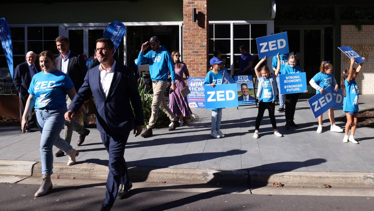 Zed Seselja during his 2022 ACT Senate election campaign launch. Picture by James Croucher
