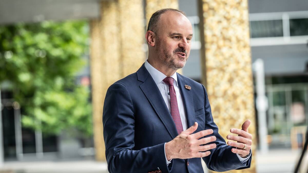 Chief Minister Andrew Barr, who wants the exclusion period to change. Picture by Karleen Minney