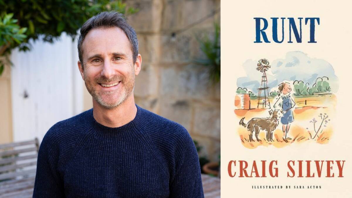 Author Craig Silvey with the cover of his new children's novel, Runt. Pictures supplied