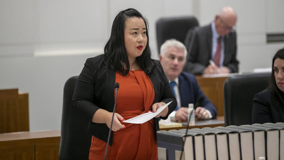 Opposition Leader Elizabeth Lee, who has criticised the ACT government for failing to guarantee support for Canberra Community Law. Picture: Keegan Carroll