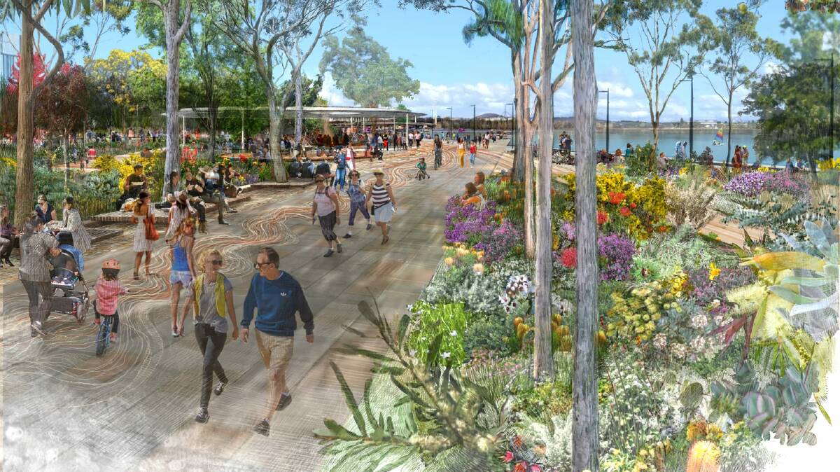 An artist's impression of a future waterfront park at Acton, which will be known as Ngamawari. Picture supplied