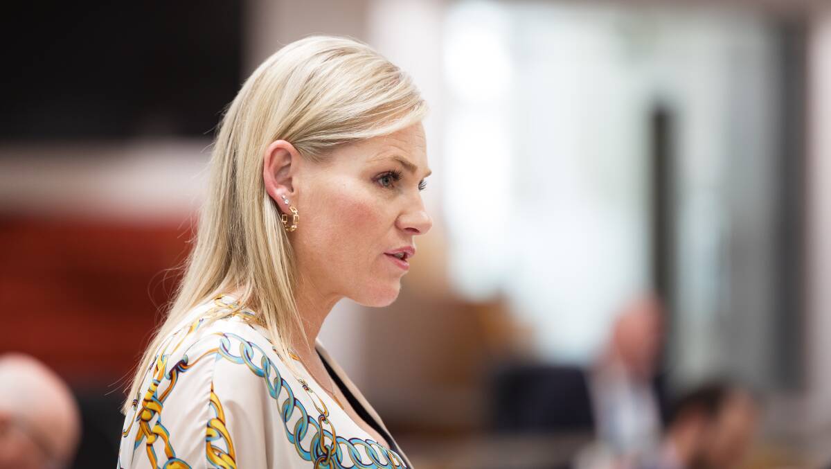 The Canberra Liberals' business spokeswoman, Leanne Castley, in the Legislative Assembly in November 2022. Picture by Sitthixay Ditthavong
