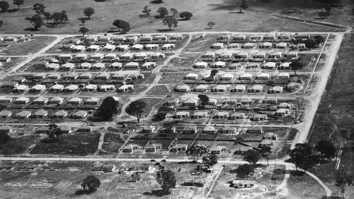 The O'Connor Tocumwal housing precinct in 1952. Picture: ACT Heritage Library