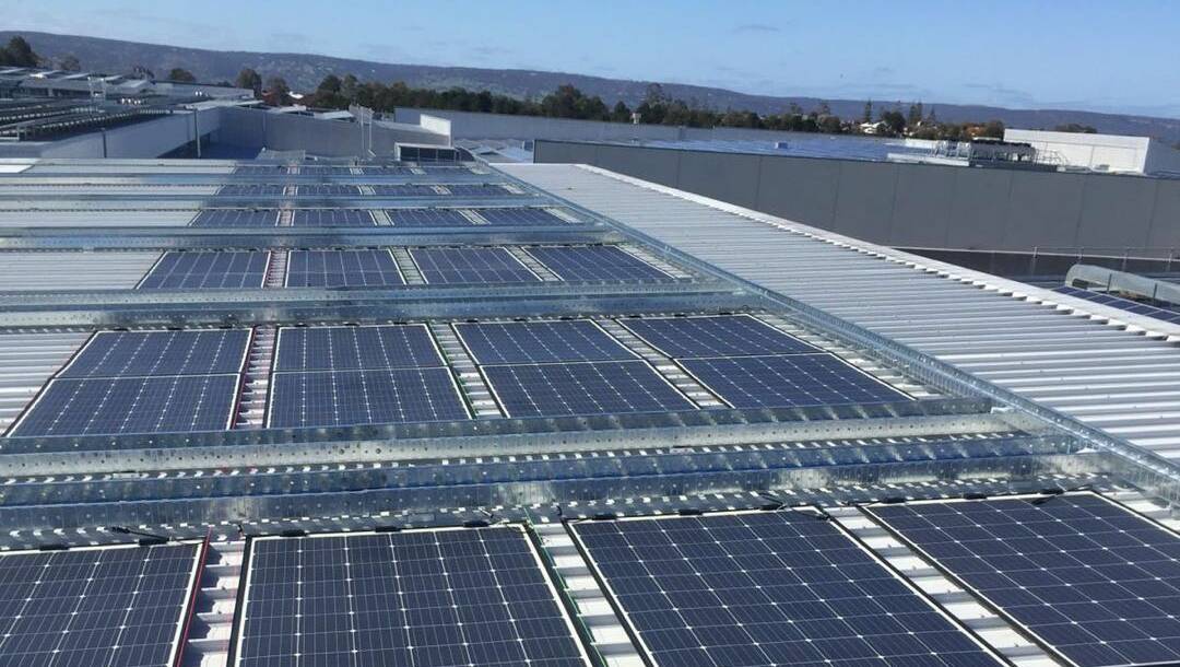 A 100-kilowatt Sunman installation in Perth, using light-weight solar panels which the federal government has since invested in. Picture: Supplied