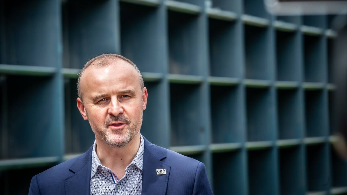 Chief Minister Andrew Barr, at the AIS mass vaccination clinic in October, who said the Commonwealth vaccination targets should have been higher. Picture: Karleen Minney