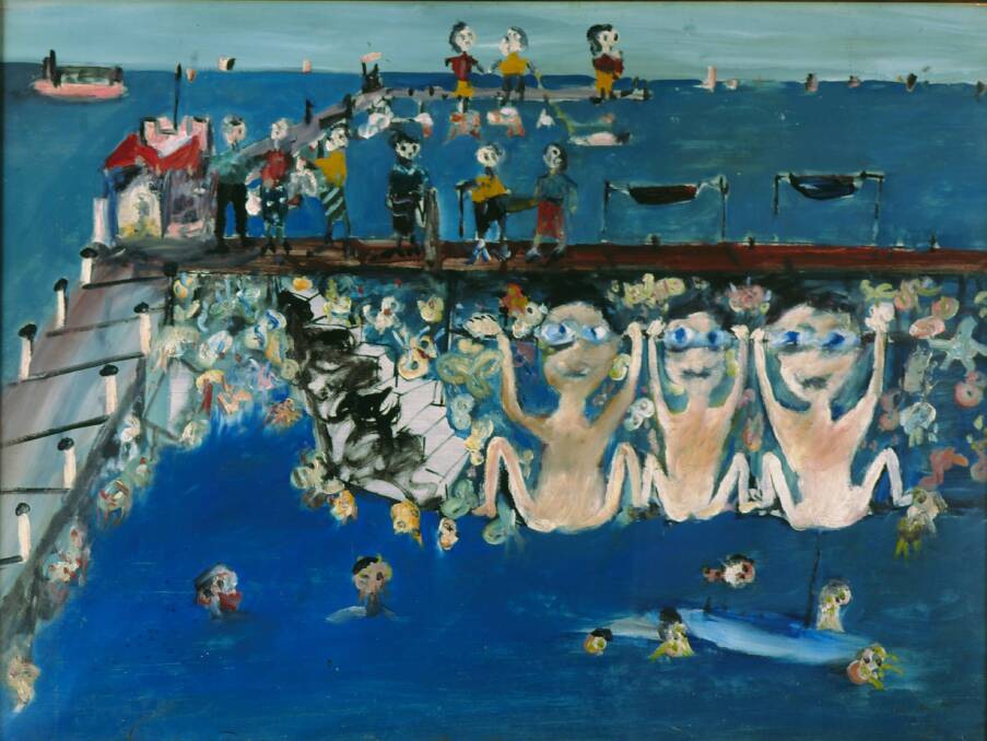 'I began to see that St Kilda meant something to me and began to feed it into one's art machine': Sidney Nolan, 'Under the pier', 1945. Picture: Canberra Museum and Gallery