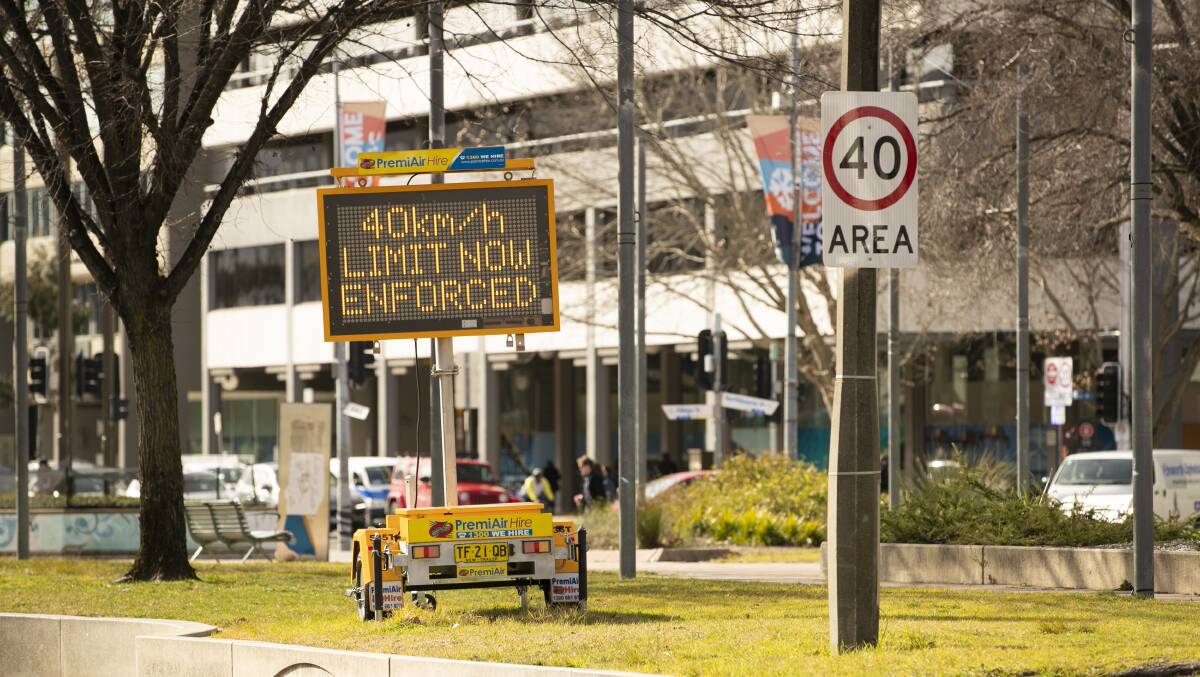 The ACT government should have some heart and waive July fines from a 40km/h speed zone, the opposition says. Picture: Keegan Carroll