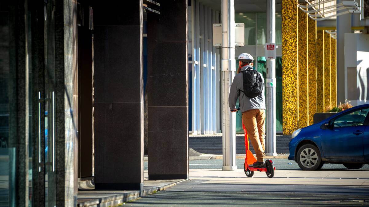 The ACT government is working to tighten laws governing e-scooter riders in the ACT. Picture: Elesa Kurtz