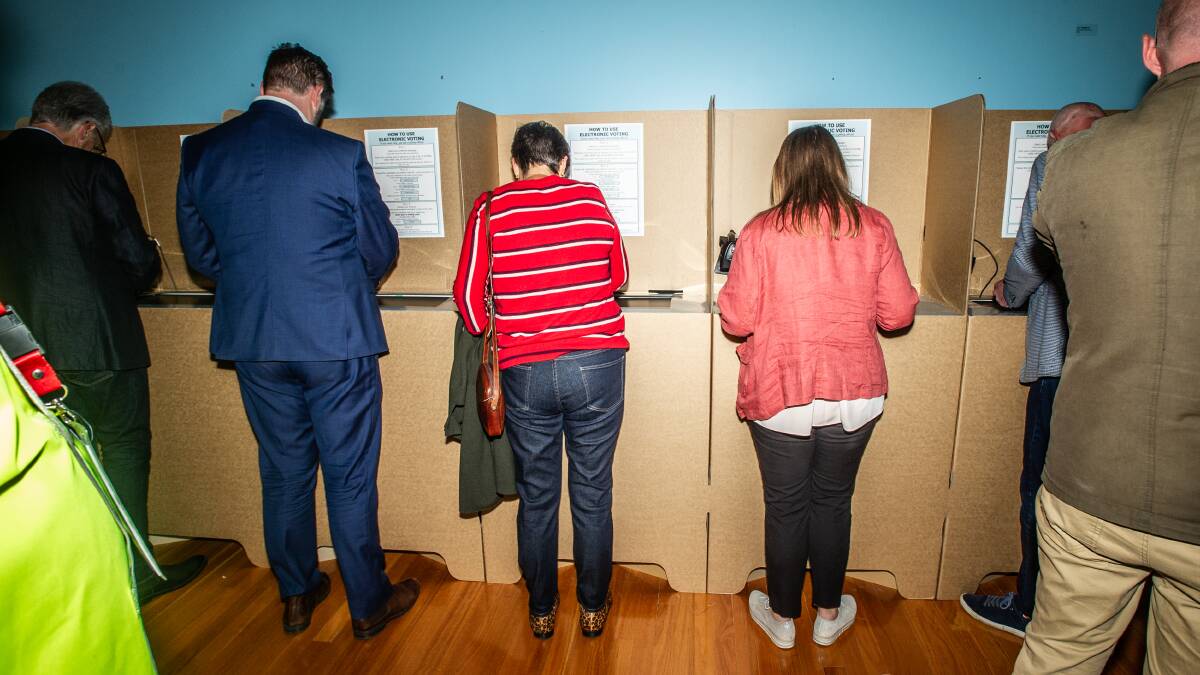 Voters cast their ballots in the 2020 ACT election. Picture by Karleen Minney