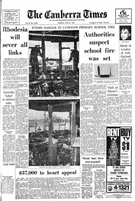 The Canberra Times' front page on June 23, 1969.