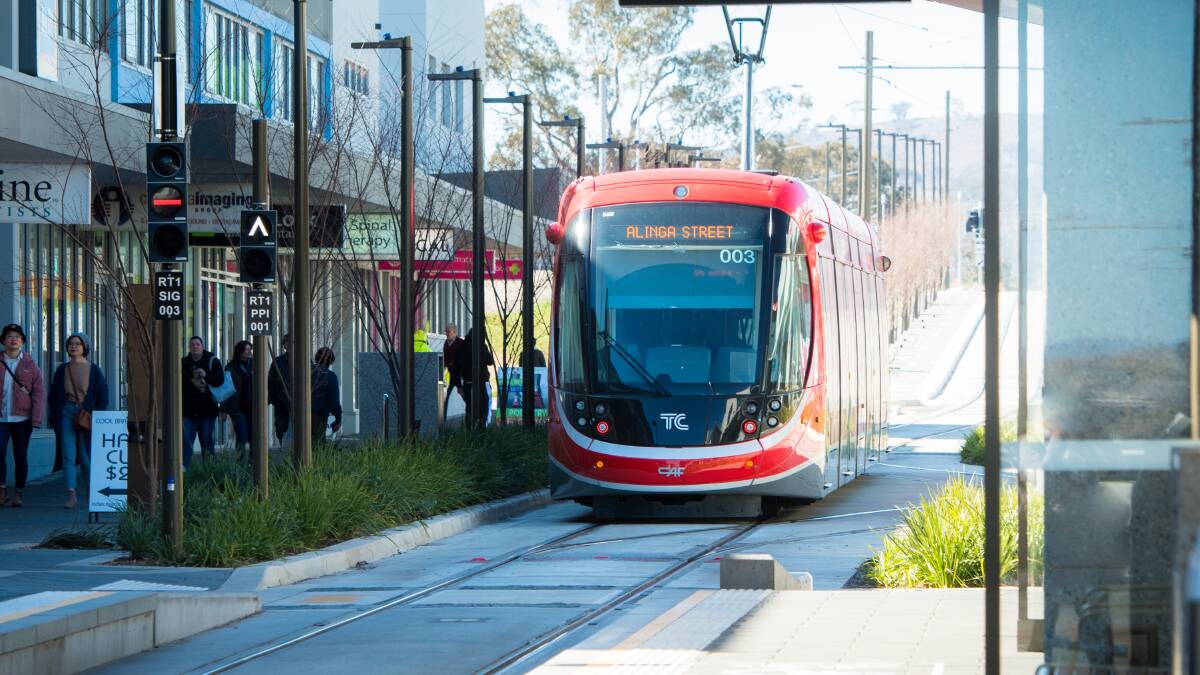 The government says it can't say how much light rail to Woden will cost until contracts are signed. Picture by Elesa Kurtz