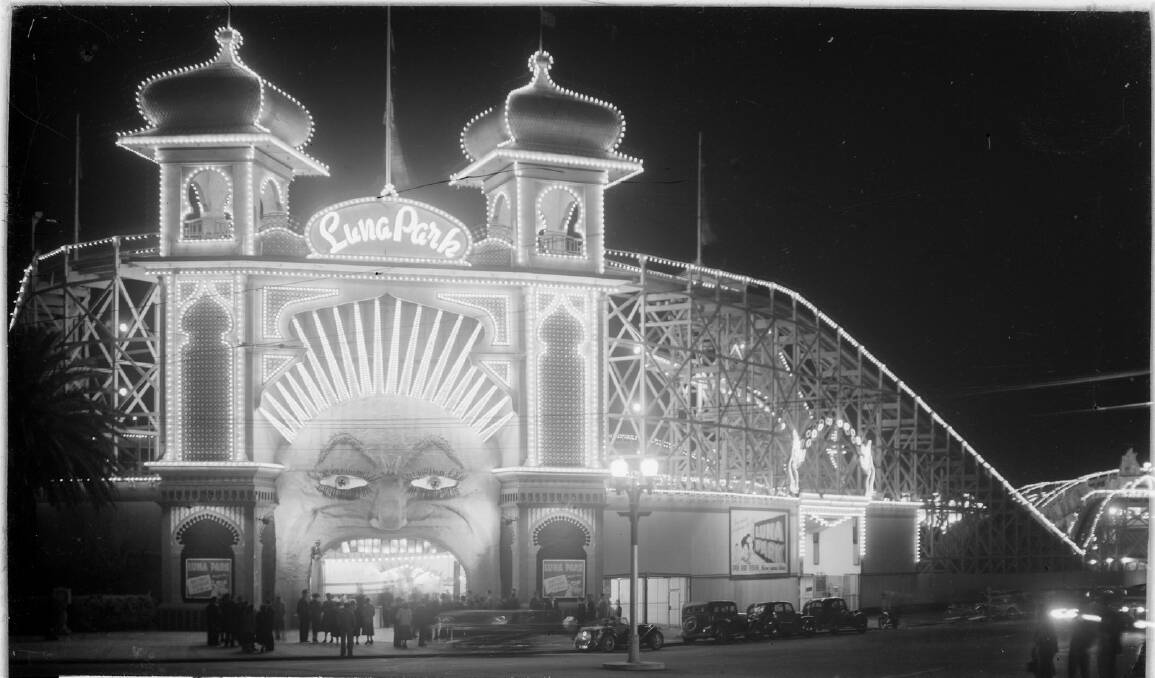 Luna Park at night, St. Kilda, 1920. Picture: Rose Sterograph Co. via State Library Victoria