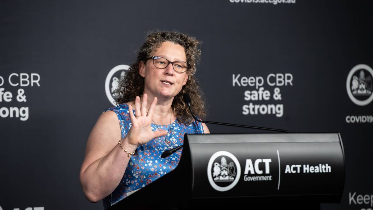 Chief health officer Dr Kerryn Coleman addresses the media on Tuesday. Picture: Karleen Minney
