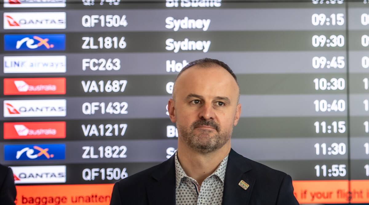 Chief Minister Andrew Barr, who travelled to New Zealand last week to push for direct flights from Canberra. Picture: Karleen Minney