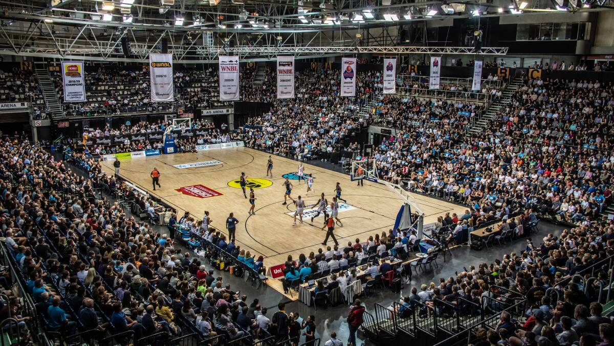 More than 4000 people packed out AIS Arena in March last year to see the Canberra Capitals win the WNBL grand final, but the venue remains shuttered with no work to reopen it completed a year on. Picture: Karleen Minney