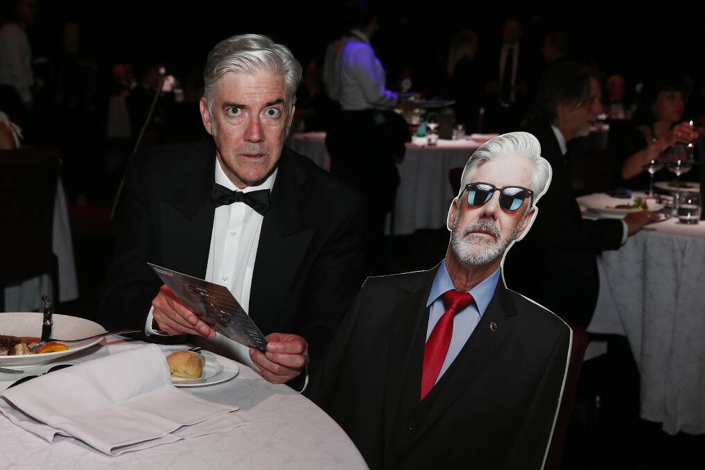 Shaun Micallef at the AACTA awards in 2020 with Shaun Micallef. Picture Getty Images