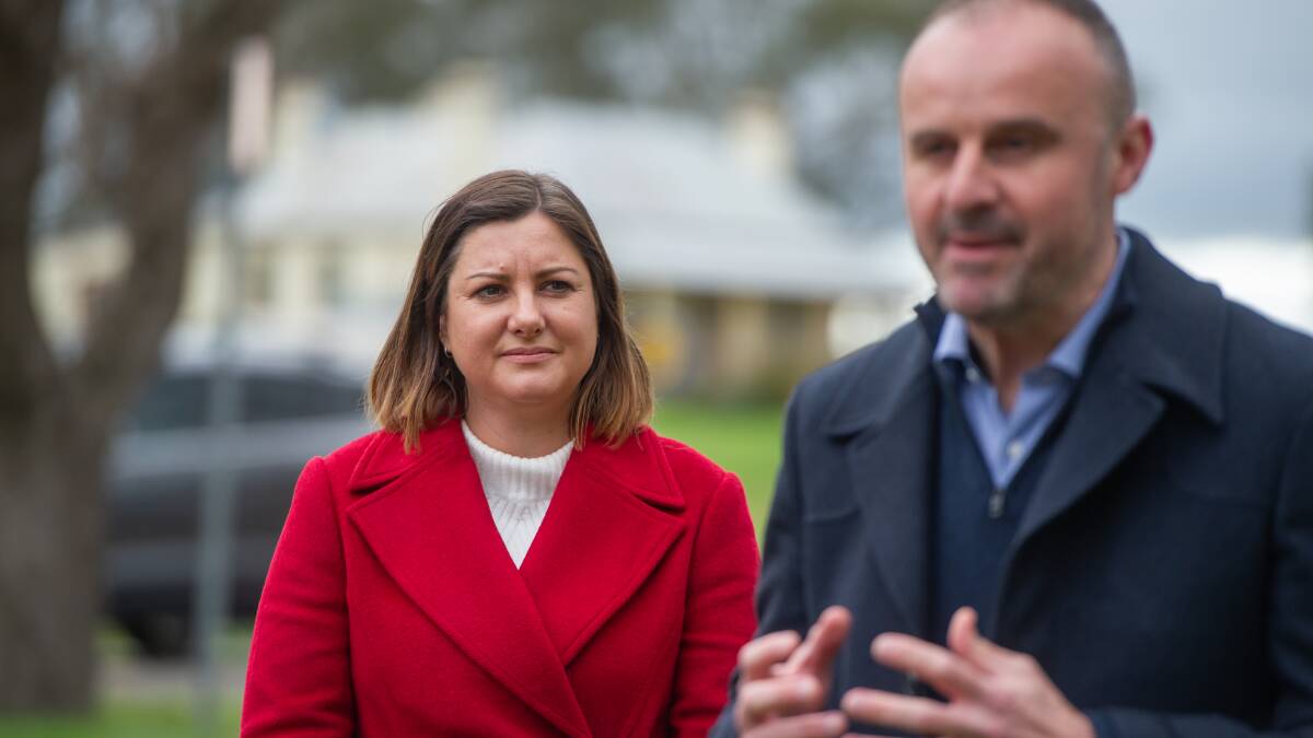 Territories Minister Kristy McBain, left, with Chief Minister Andrew Barr. Picture by Karleen Minney