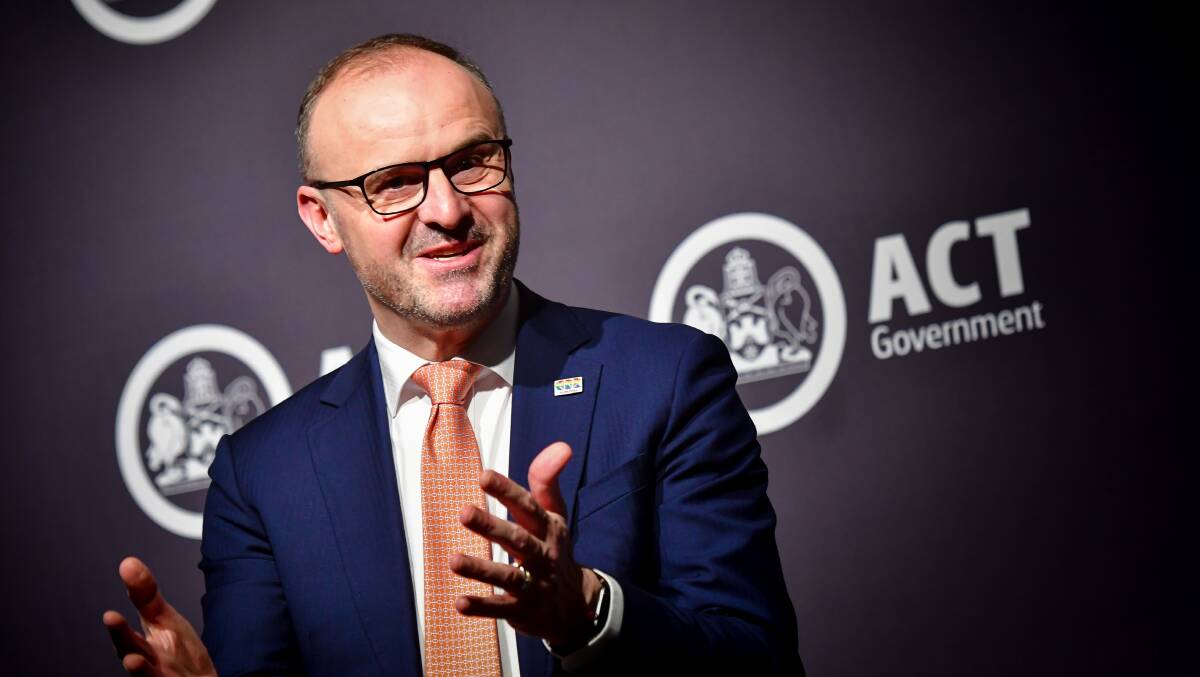 Chief Minister Andrew Barr, who expressed concerns about an instant reduction to COVID isolation times at a national cabinet meeting this week. Picture by Elesa Kurtz