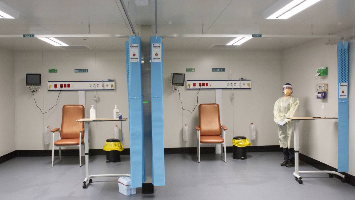 Inside the Garran surge centre, where a COVID-19 walk-in clinic has operated since January. Picture by Jamila Toderas