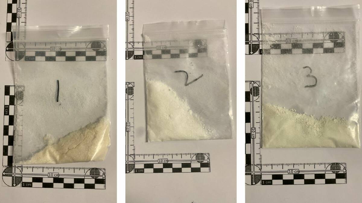 The three drug samples identified for the first time in Canberra. Picture Australian National University