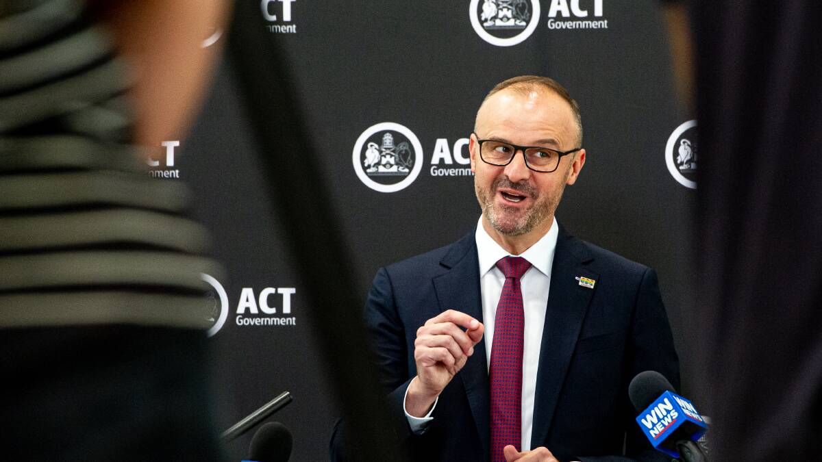 Chief Minister Andrew Barr, after unveiling the ACT budget in February. Picture: Elesa Kurtz
