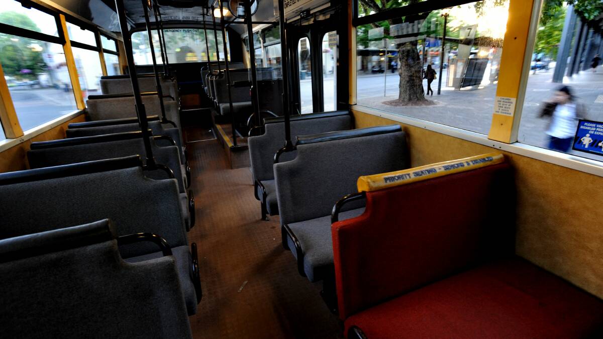 Inside a Renault bus leaving the Civic Interchange in March 2010. Picture by Melissa Adams