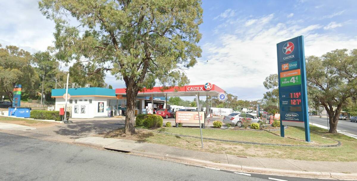The Holt Caltex service station, where nearly 80,000 litres of petrol leaked from a corroded underground tank. Picture: Google Streetview
