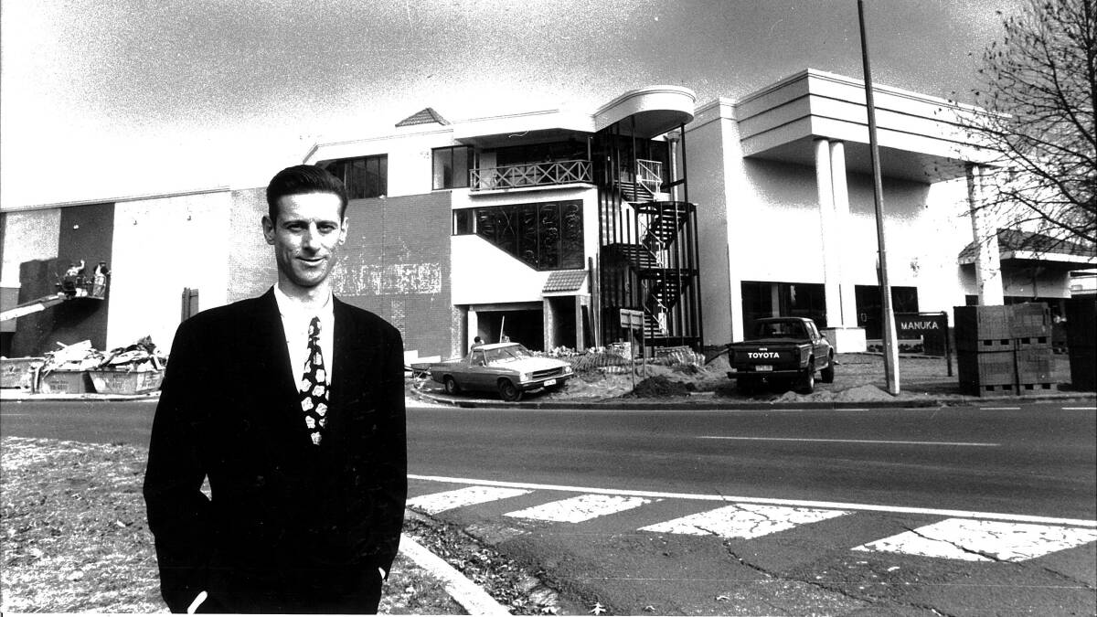 Great Union Canberra area manager Tony Gagginchecks progress on the expanded Capitol cinema complex in Manuka on July 6, 1993. Picture: Canberra Times archive