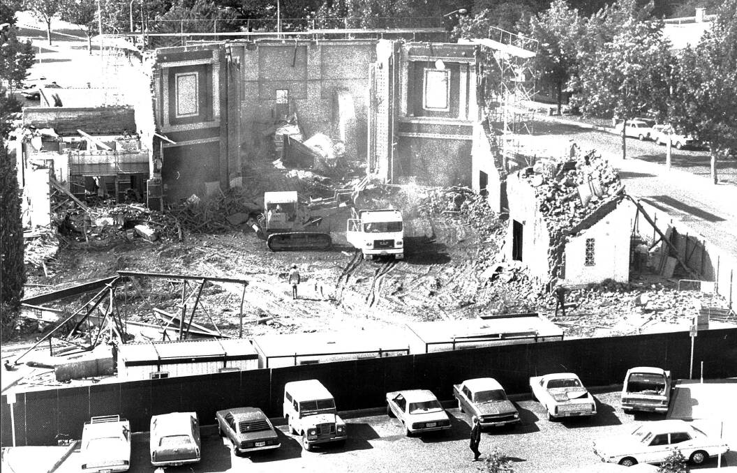 Demolition of the original Capitol Theatre in March 1980. Picture: Canberra Times archive