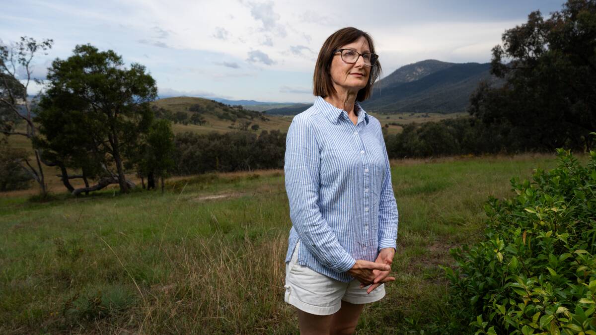 Catherine Keirnan on her family's Tharwa property on Monday. Picture by Elesa Kurtz