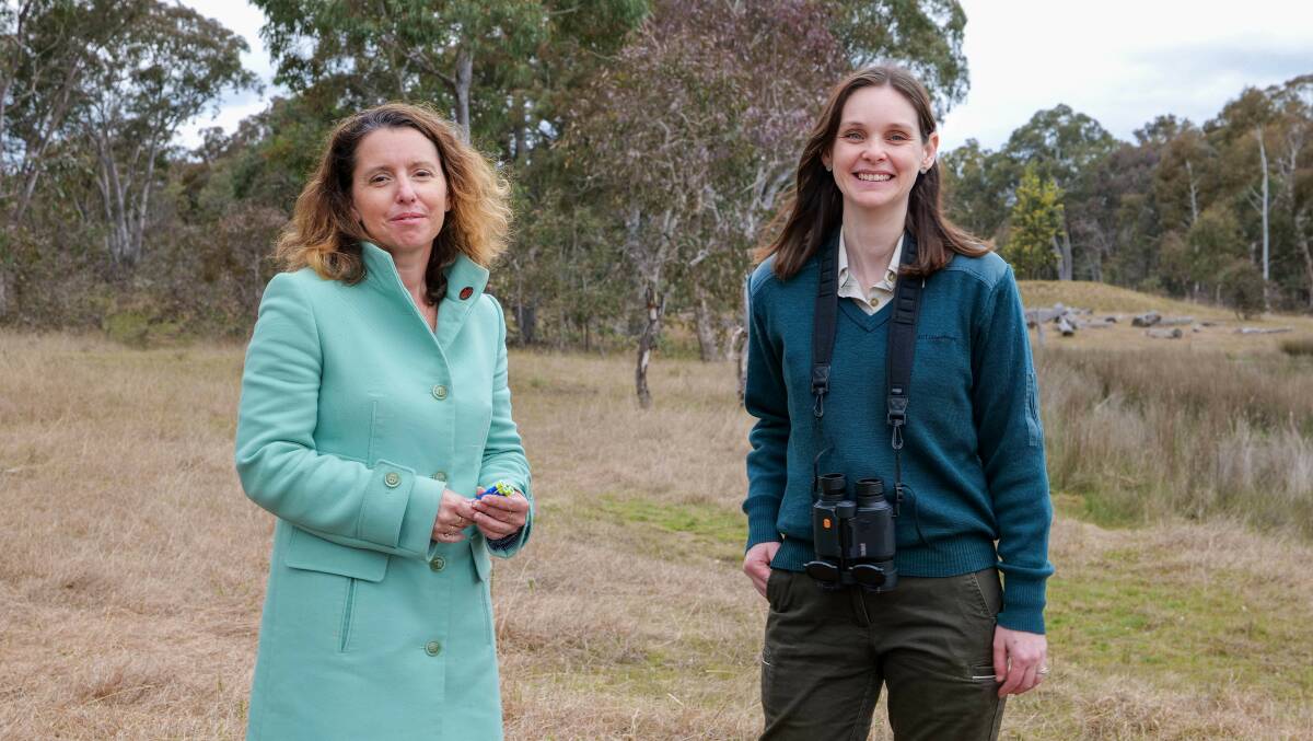 ACT Environment Minister Rebecca Vassarotti with senior government ecologist Claire Wimpenny. Picture supplied
