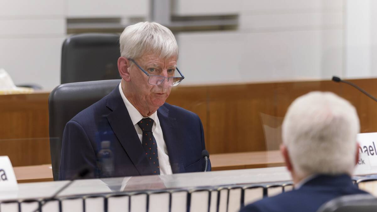 ACT Auditor-General Michael Harris, pictured addressing Legislative Assembly estimates hearings in January 2022, has released a schedule of forthcoming audits. Picture by Keegan Carroll