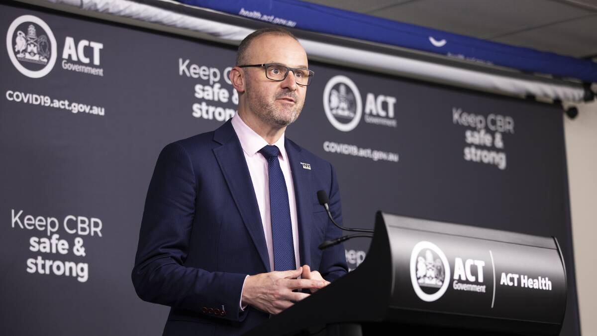 ACT Chief Minister Andrew Barr, who on Thursday said rapid antigen tests would form part of back-to-school safety plans. Picture: Keegan Carroll