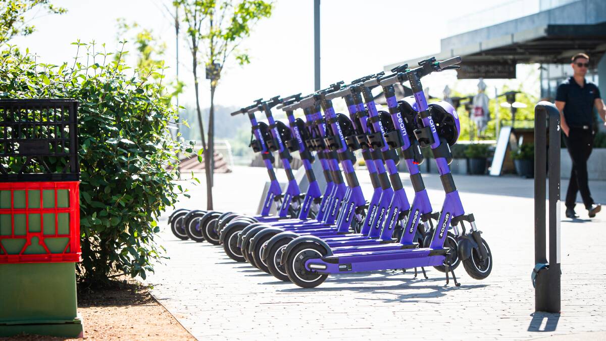 Shared e-scooters, pictured in Kingston, will be available in Tuggeranong. Picture by Karleen Minney