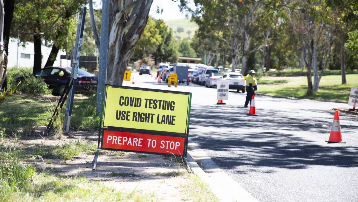 The number of cases in the ACT is still determined by PCR COVID-19 tests, ahead of a new rapid antigen test result reporting system next week. Picture: Dion Georgopoulos