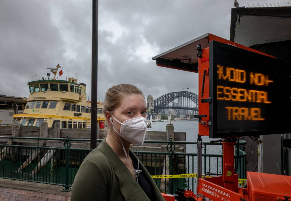 German student Marie Nonnast in Sydney on Monday where restrictions are being tightened. Picture: Sitthixay Ditthavong