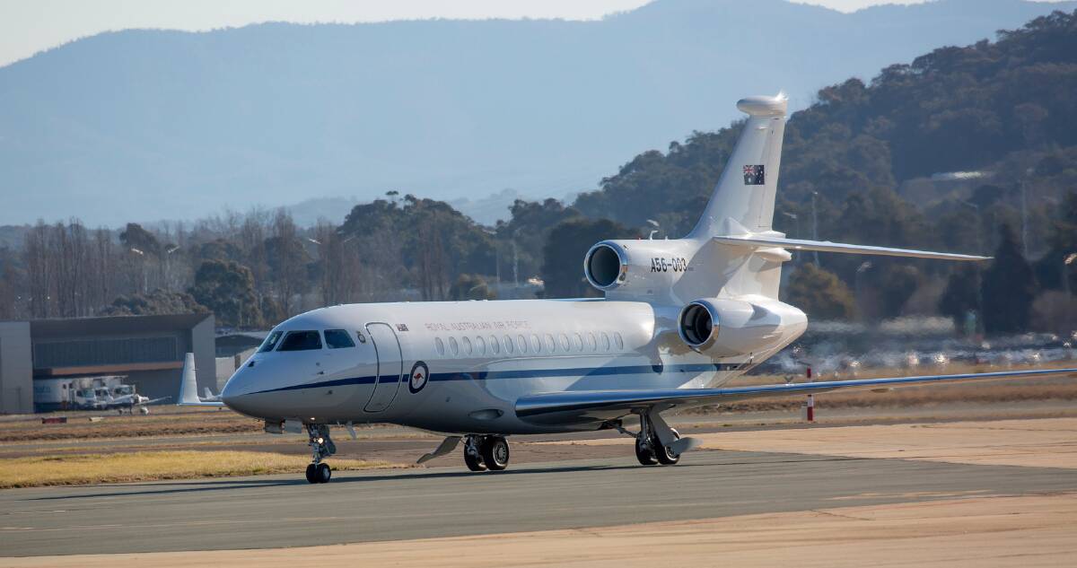 
One of the new Dassault 7x Special Purpose Aircraft arrives in Canberra in late August. Picture: Department of Defence.
