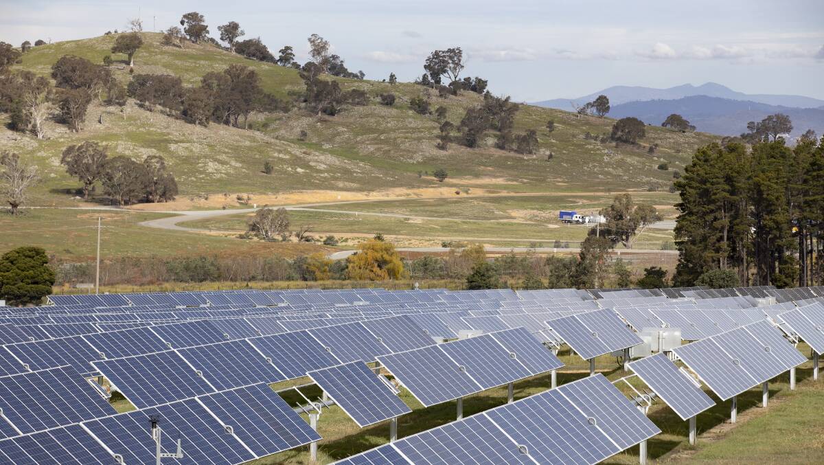 Mount Majura Solar Farm. Renewables play a vital role in Australia's decarbonisation plans. Picture: Sitthixay Sitthavong