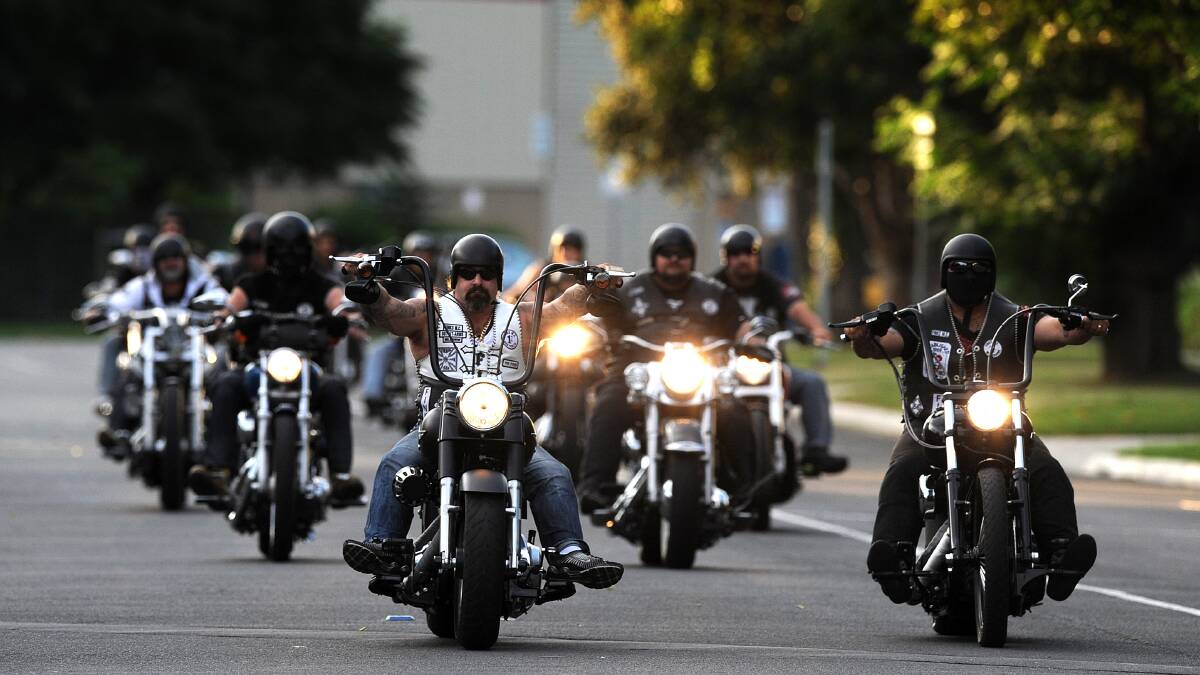 An outlaw motorcycle gang ride in 2013. Picture: AAP