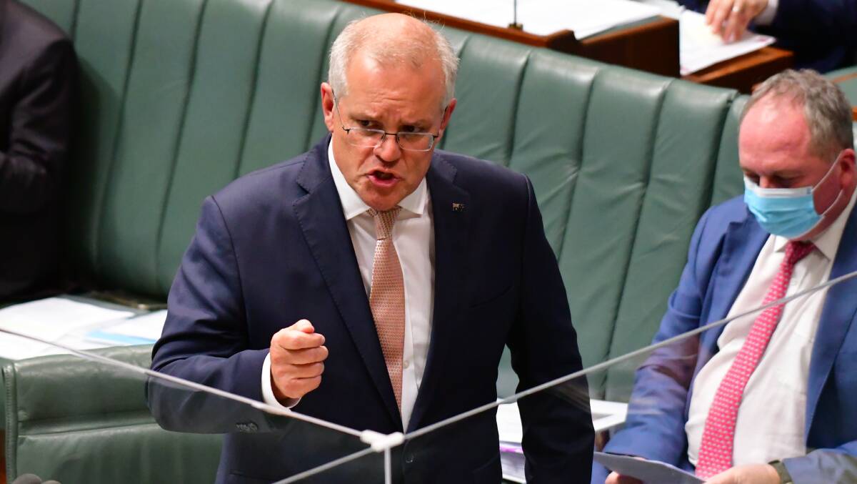 Prime Minister Scott Morrison in Parliament. Picture: Elesa Kurtz