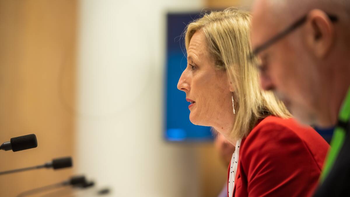 Finance Minister Katy Gallagher at Senate estimates. Picture by Karleen Minney