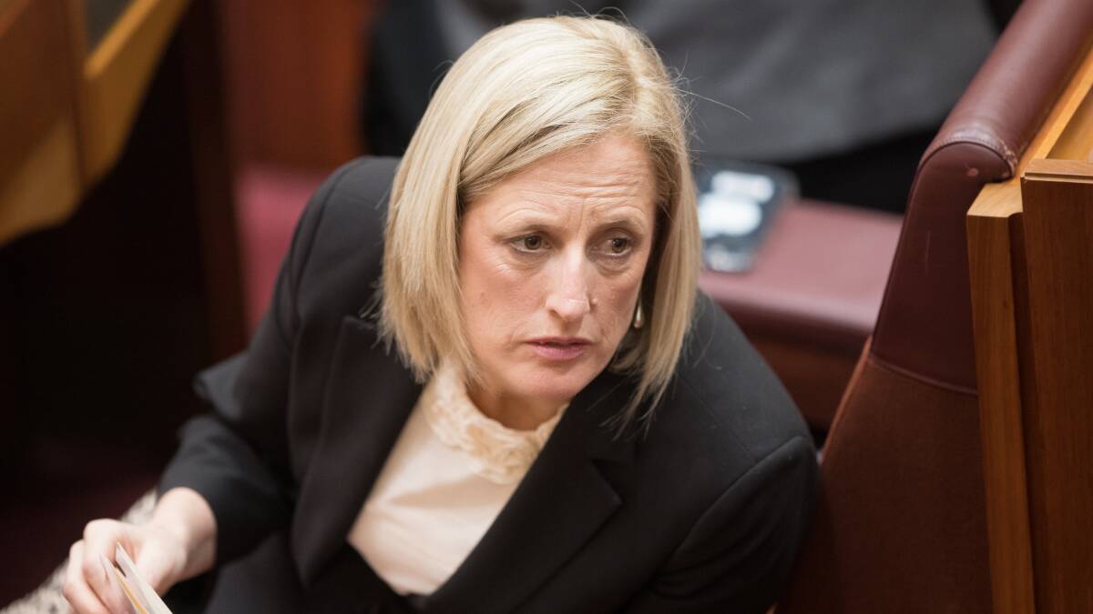 Finance Minister Katy Gallagher in the Senate last week. Picture: Sitthixay Ditthavong