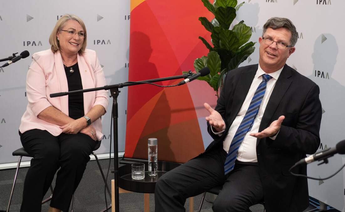 Department of Education, Skills and Employment secretary Michele Bruniges and Department of Industry, Science, Energy and Resources secretary David Fredericks. Picture: contentgroup