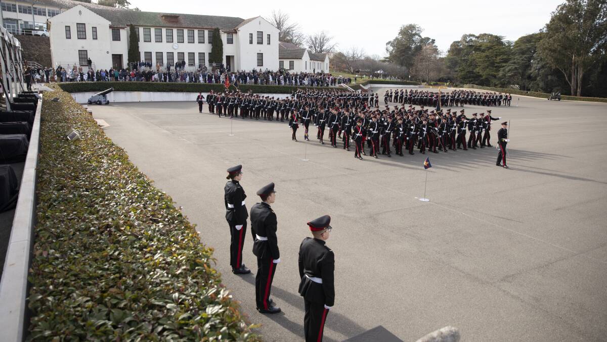 Staff cadets of the Royal Military College during the June 2021 graduation parade at the Royal Military College, Duntroon. Picture: Department of Defence