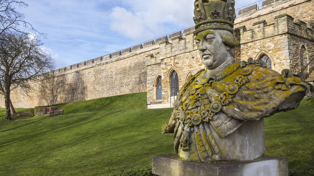 A bust of King George III, in the grounds of the historic Lincoln Castle in the city of Lincoln, United Kingdom. Picture: Shutterstock