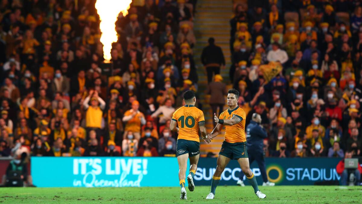 Matt To'omua and the Wallabies are looking to lock up the series against France. Picture: Getty