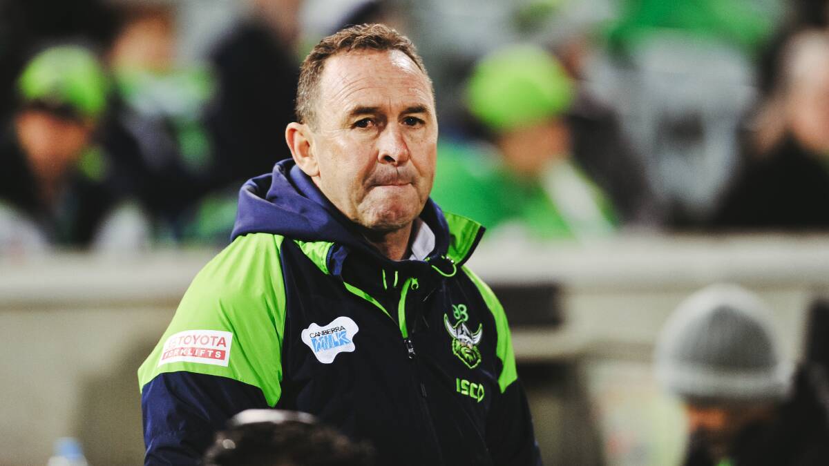 Raiders coach Ricky Stuart is looking to guide his team to the eight. Picture: Dion Georgopoulos