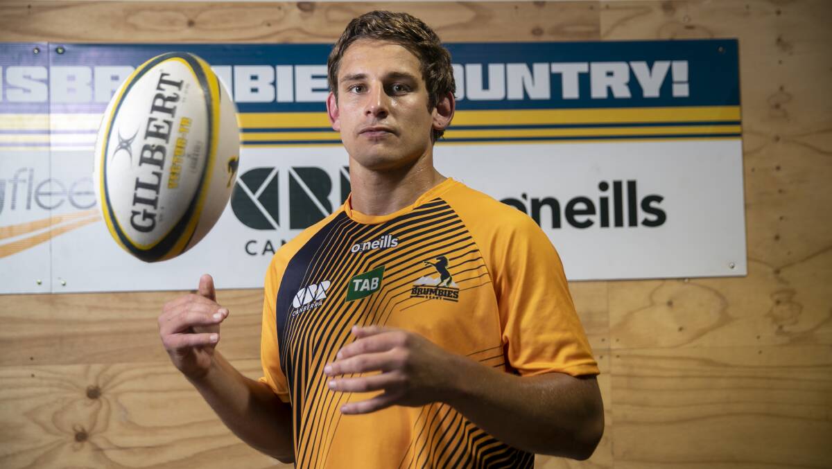 Brumbies recruit Ollie Sapsford has his sights set on a Super Rugby debut. Picture: Keegan Carroll
